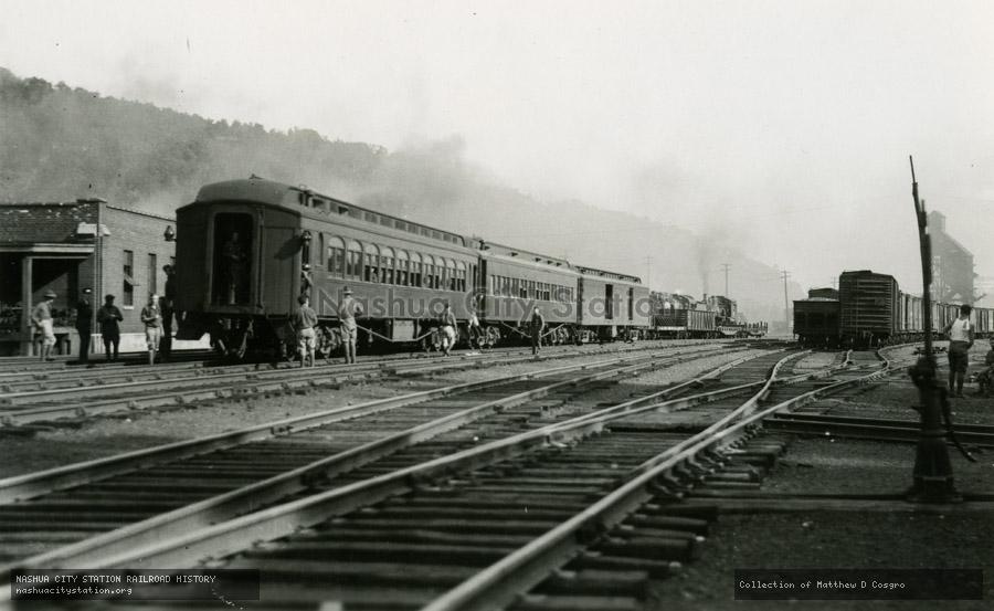 Postcard: Troop Train at Brattleboro, Vermont during World War I